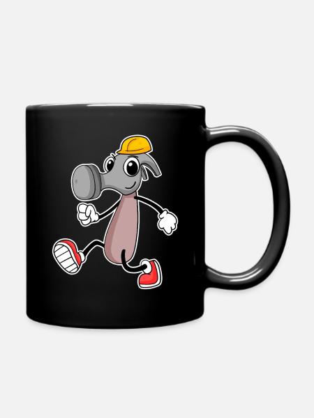 Witziges Hammer Motiv - Tasse einfarbig - Schwarz