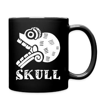 Crâne tribal blanc - Mug uni - noir - Droite