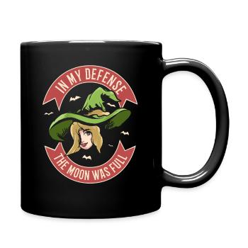 Magical witch with moon motto - Full Colour Mug - black - Right