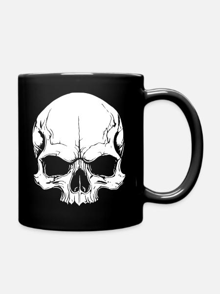 Cooles Schädel-Design - Tasse einfarbig - Schwarz