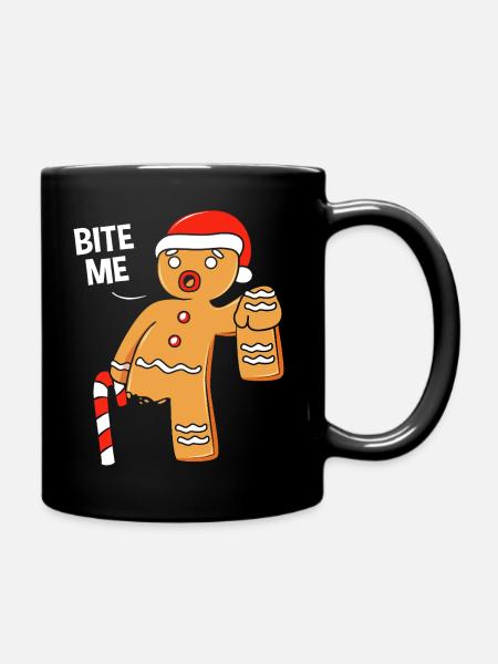 Lebkuchenmann Weihnachten Gingerbread Lebkuchen - Tasse einfarbig - Schwarz