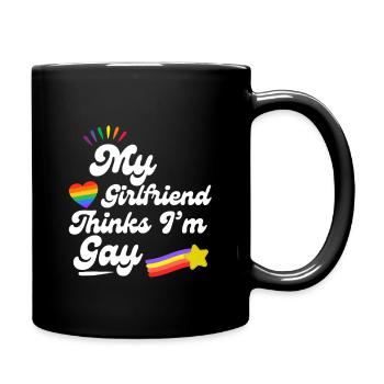 Regenbogen Pride Herz Andenken Design - Tasse einfarbig - Schwarz - Rechts