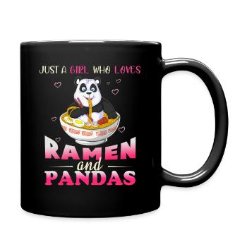 Girl Who Loves Ramen and Pandas Design - Full Colour Mug - black - Right