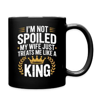Pas gâté, ma femme me traite comme un roi - Mug uni - noir - Droite