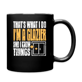 Powered by Glass Retro Window Worker Glazier Pride - Full Colour Mug - black - Right
