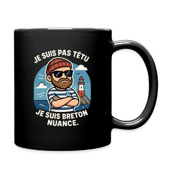 Brittany - I'm Not Stubborn I'm Breton Funny - Full Colour Mug - black - Right