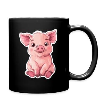 Pig Piglet - Full Colour Mug - black - Right