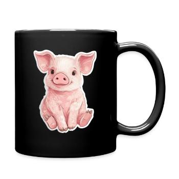 Pig Piglet - Full Colour Mug - black - Right