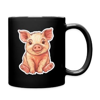 Pig Piglet - Full Colour Mug - black - Right