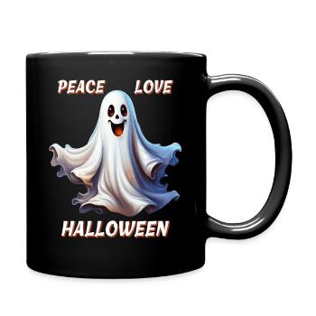 GHOST PEACE LOVE HALLOWEEN - Full Colour Mug - black - Right
