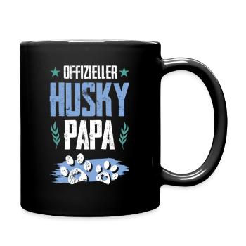 husky hunde papa - Tasse einfarbig - Schwarz - Rechts