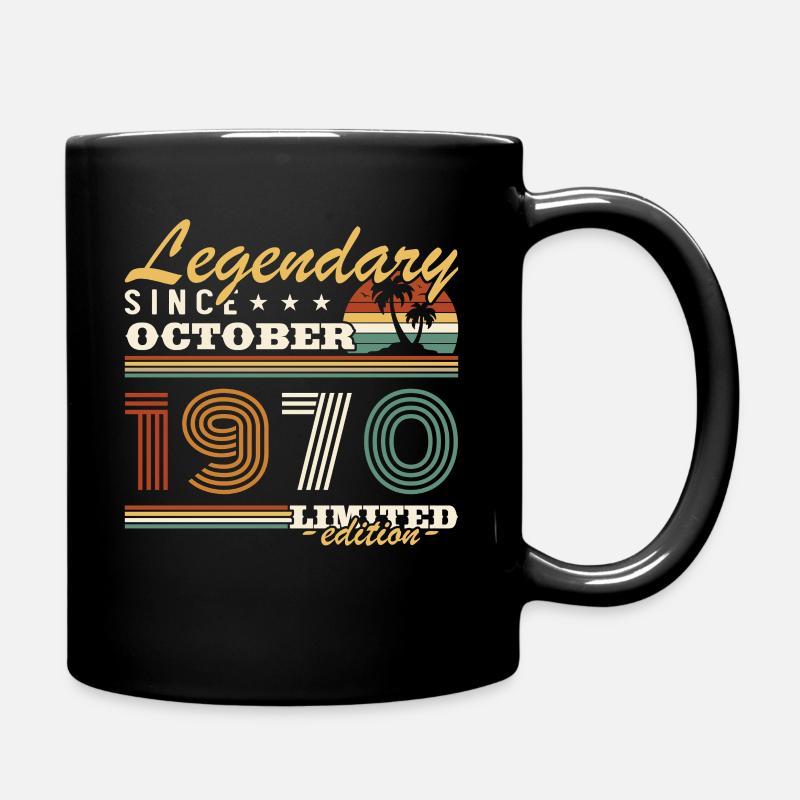 Oktober 1970 Vinatge Retro Geburtstagsgeschenk - Tasse einfarbig - Schwarz