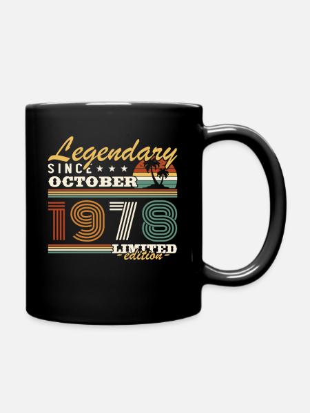 Octobre 1978 Vinatge Retro Cadeau Anniversaire - Mug uni - noir