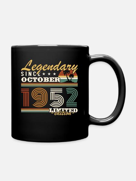 Octobre 1952 Vinatge Retro Cadeau Anniversaire - Mug uni - noir