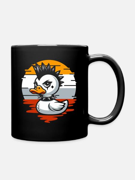 Punk Enten Illustration - Tasse einfarbig - Schwarz