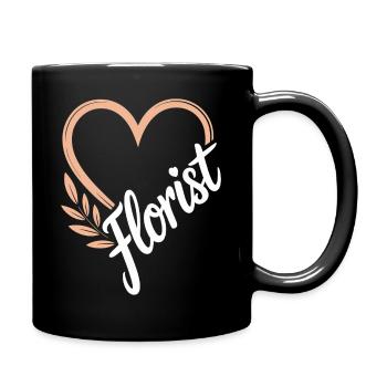 Fleuriste de conception de coeur floral - Mug uni - noir - Droite