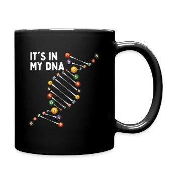 Es liegt in meiner DNA Lustiger Poolspieler Queue Sport - Tasse einfarbig - Schwarz - Rechts