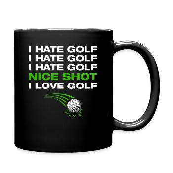 J'aime le golf Golfeur Golf Jouer au golf - Mug uni - noir - Droite