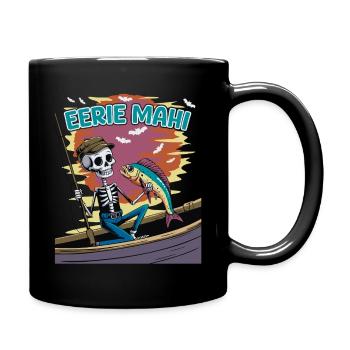 Creative skeleton angler dolphinfish Mahimahi - Full Colour Mug - black - Right