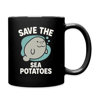 Manatee enthusiast sea beef lover salad love - Full Colour Mug - black - Right