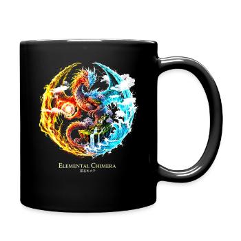 Elemental Chimera – Fire & Water Dragon - Full Colour Mug - black - Right
