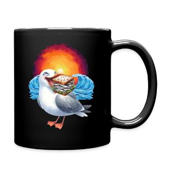 Maritime Seagull Seagulls Sandwich - Full Colour Mug - black - Right