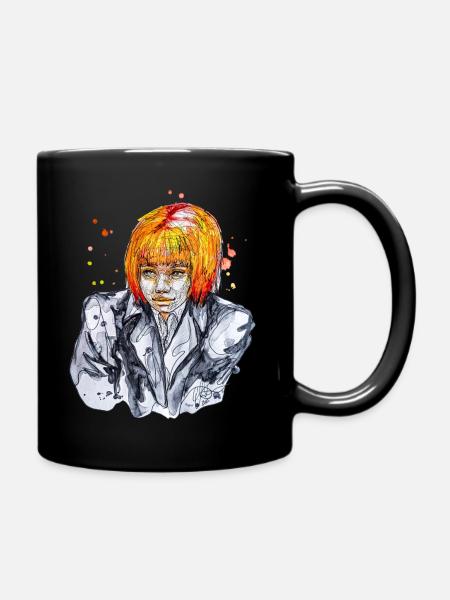 Shy Illustration Aquarell carographic - Tasse einfarbig - Schwarz