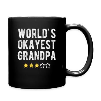World’s Okayest Grandpa Lustiger Opa Spruch - Tasse einfarbig - Schwarz - Rechts