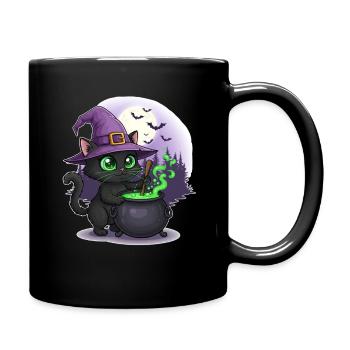 Sort de chat magique au clair de lune - Mug uni - noir - Droite