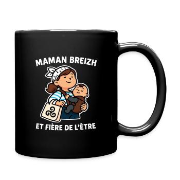 Bretagne - Stolze bretonische Mutter Breizh und Triskel - Tasse einfarbig - Schwarz - Rechts