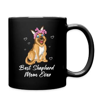 Beste Schäferhund-Mama aller Zeiten – Deutscher Schäferhund Liebhaber - Tasse einfarbig - Schwarz - Rechts