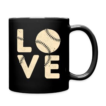 Liebe Baseball Vintage Geschenk - Tasse einfarbig - Schwarz - Rechts