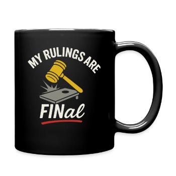 Cornhole Refere Offizielles Schiedsrichter - Tasse einfarbig - Schwarz - Rechts