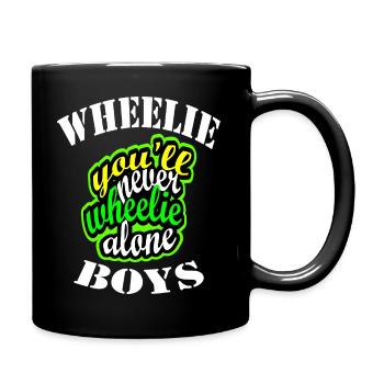Wheelie Boys - Motorrad-Design - Tasse einfarbig - Schwarz - Rechts