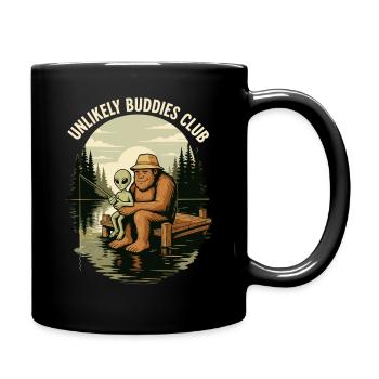 Pêche, Pêcheur, Pêcheur, Pêche, Bigfoot, Alien - Mug uni - noir - Droite