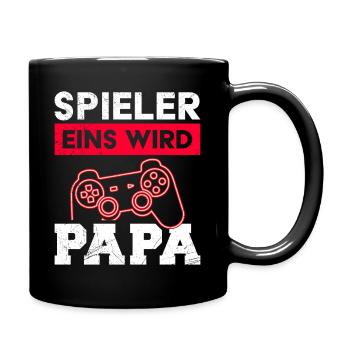 Gamer Dad PLAYER ONE BECOMES DAD Funny - Full Colour Mug - black - Right