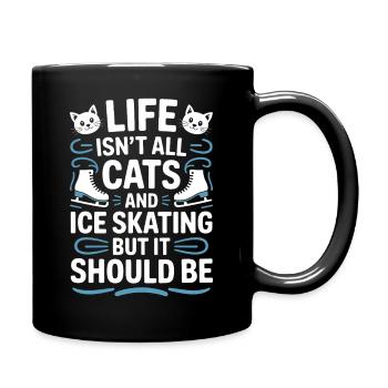 Chat de patinage sur glace Cadeau de patin à glace amusant - Mug uni - noir - Droite