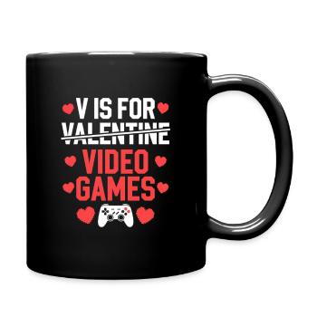 Saint-Valentin Jeux Vidéo Typographie Design - Mug uni - noir - Droite