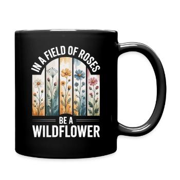 Wildflowers in the field - Full Colour Mug - black - Right