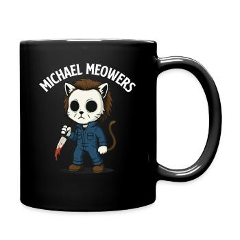 Michael Meowers Gruselige Halloween-Katzenparodie - Tasse einfarbig - Schwarz - Rechts