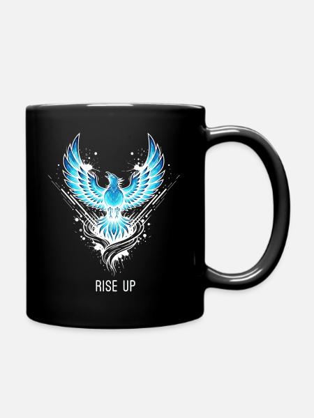 Motif fantastique lumineux du phénix Rise Up - Mug uni - noir