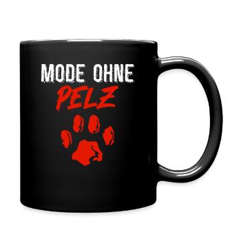 Animal Welfare FASHION WITHOUT FUR Anti Fur Funny - Full Colour Mug - black - Right