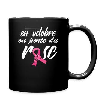 Pink October 2025 Breast Cancer Awareness - Full Colour Mug - black - Right