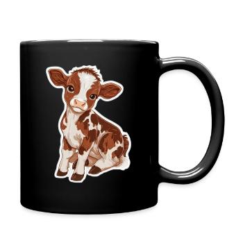 Kuh - Tasse einfarbig - Schwarz - Rechts