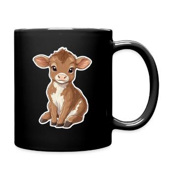 Kuh - Tasse einfarbig - Schwarz - Rechts