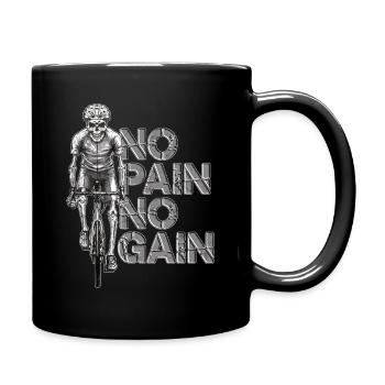 NO PAIN NO GAIN - Mit dem Rennrad zum Sport Erfolg - Tasse einfarbig - Schwarz - Rechts