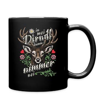 In mei Dirndl kumm i nimmer nei - Tracht & Gaudi - Full Colour Mug - black - Right