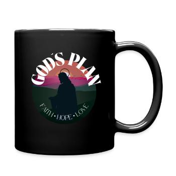 God’s Plan – Faith Hope Love | Jesus Tshirt - Tasse einfarbig - Schwarz - Rechts