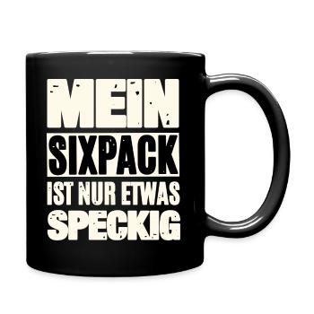 Funny Six-Pack Saying - Full Colour Mug - black - Right