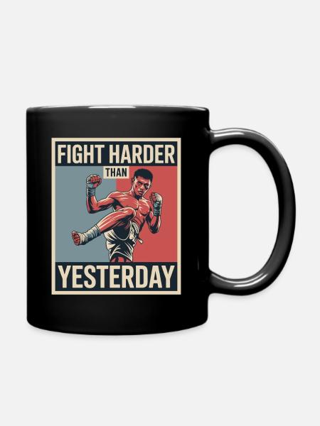 Kampfsport Motivationsdesign - Tasse einfarbig - Schwarz